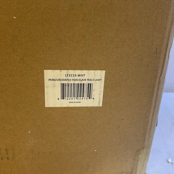 Porcelain Arctic Penguin Shaped Table Lamp Simple Designs, 10 Inch Brand New - Picture 4 of 5